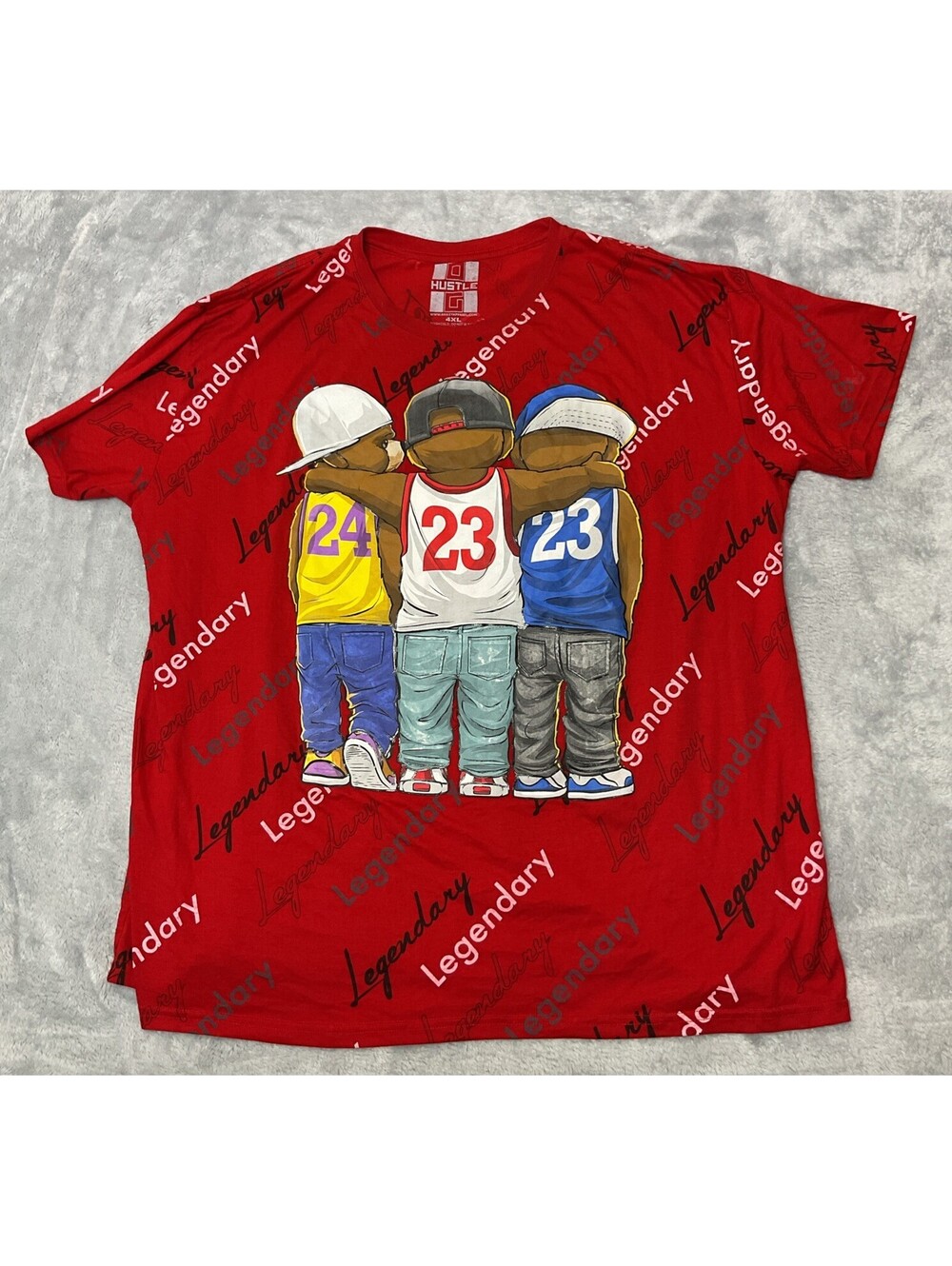 Michael Jordan Kobe Bryant LeBron James OG Hustle Red T-shirt Basketball 4XL